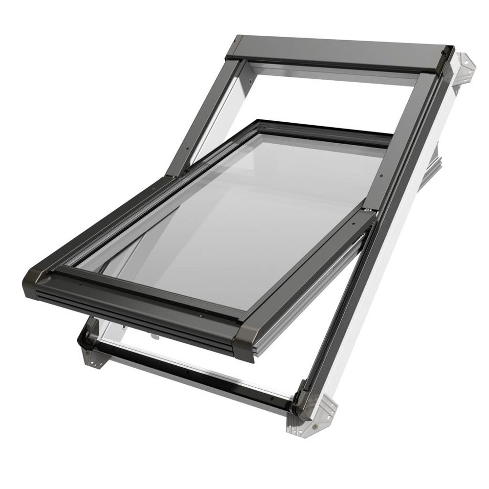 Intura Plastic tilt roof window IGOV N21 94x160 cm, triple glazing, sun protection, ventilation, low maintenance, Uw = 0.86 W/m²K