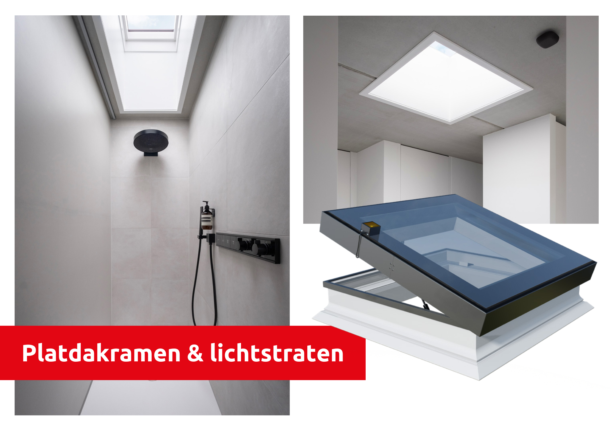 Prachtig daglicht met platdakramen in woning Beerste (BE)