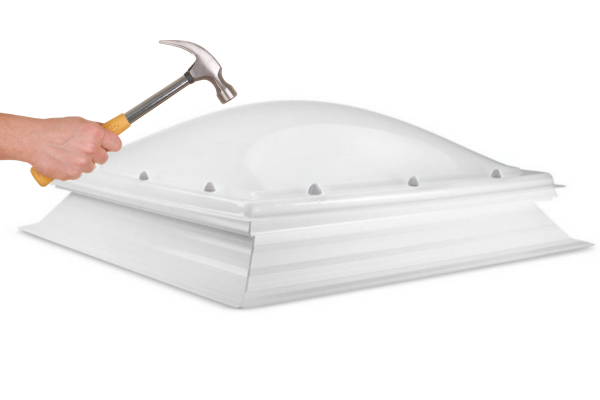 Intura Dome OPAAL impact-resistant triple-wall polycarbonate with PVC curb SUPERDEAL