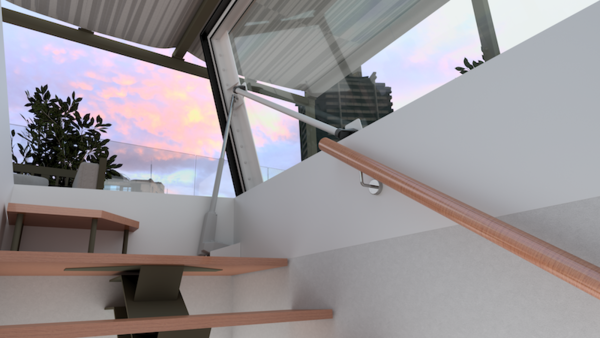 Intura FLH B9 Premium roof exit hatch, electrically operated, 90x240 - triple glazing, sun protection