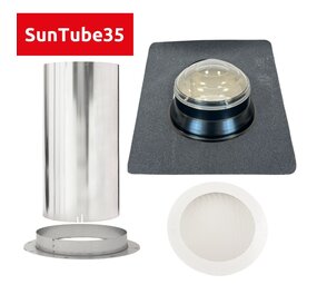 Intura Suntube35 - Lichttunnelset voor plat dak met kristalglas koepel Intura Suntube35 - Lichttunnelset voor plat dak met kristalglas koepel