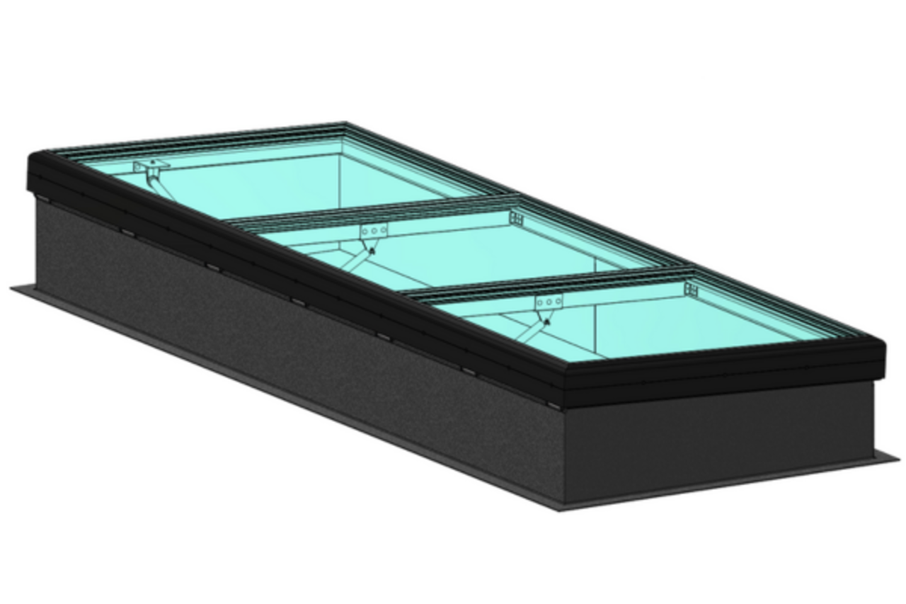 Intura FLH B9 Premium roof exit hatch, electrically operated, 120x360 - triple glazing, sun protection
