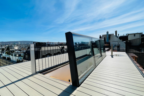 Intura FLH B9 Premium roof exit hatch, electrically operated, 120x360 - triple glazing, sun protection