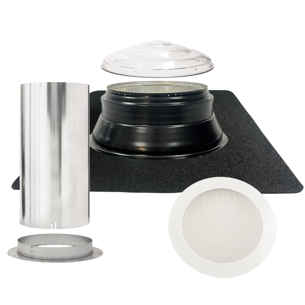 Intura Suntube55 – the light tunnel for flat roofs with a diameter of 55 cm and a dome