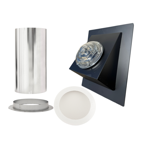 Intura Suntube25 SideLight – the light tunnel for the façade with a diameter of 25 cm and a crystal glass dome