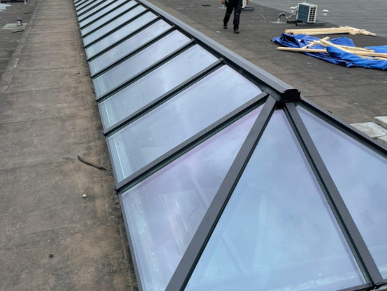 Intura Aluminium rooflight gable roof with wolf ends