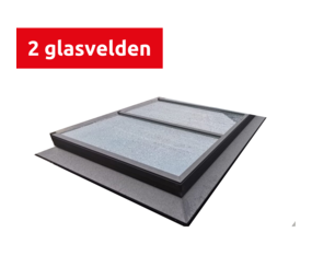 Intura Vlakke lichtstraat aluminium - 2 gelijke glasvlakken Intura Vlakke lichtstraat aluminium - 2 gelijke glasvlakken