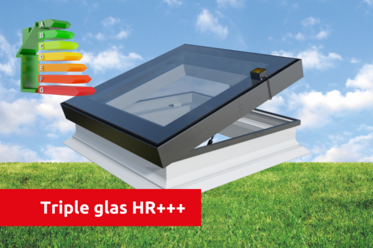 Intura Flat roof window Intura PGC IQ B1 100x150 - electrically operated - Copy