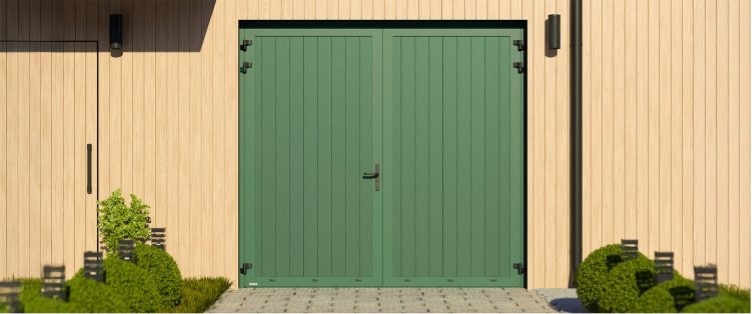 Double leaf garage doors