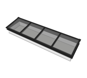 Intura Lessenaar rooflight – 100x400 – 3 glass panels Intura Lessenaar rooflight – 100x400 – 3 glass panels