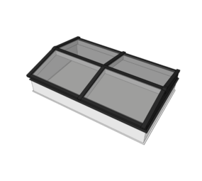 Intura Dual-pitch rooflight 125x200 - 4 glasfields