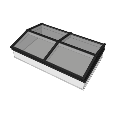 Intura Lichtstraat Zadeldak - 125x200 - 4 glasvlakken dubbel glas zonwerend