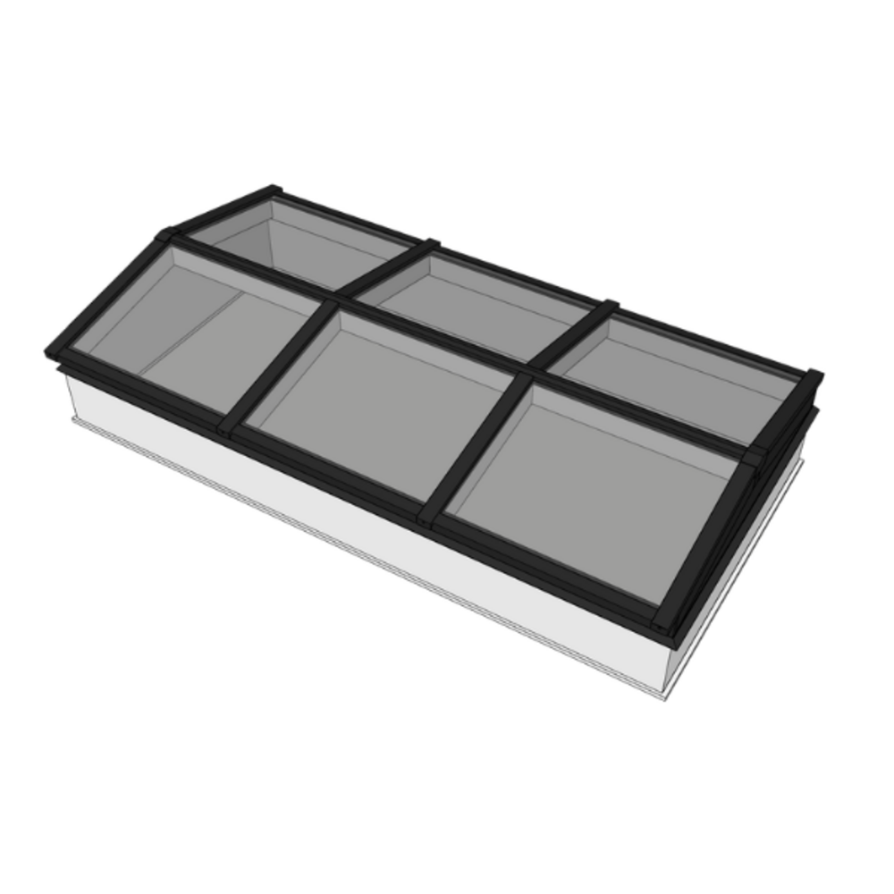 Intura Lichtstraat Zadeldak - 150x300 - 6 glasvlakken dubbel glas zonwerend
