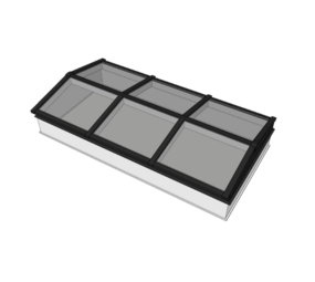 Intura Dual-pitch rooflight 150x300 - 6 glasfields