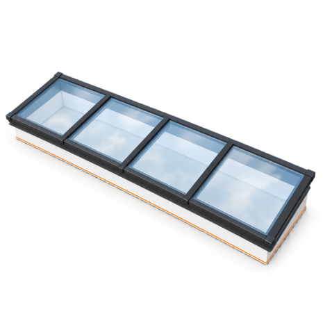 Intura Mono-pitch rooflight – 100x400 – 4 double-glazed panes with solar control glass