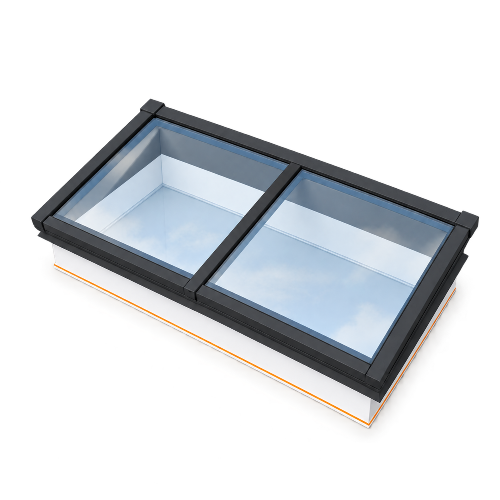 Intura Mono-pitch rooflight - 100x200 - 2 double-glazed panes with solar control glass Intura Mono-pitch rooflight - 100x200 - 2 double-glazed panes with solar control glass