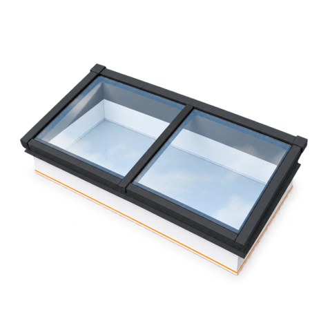 Intura Mono-pitch rooflight - 100x200 - 2 double-glazed panes with solar control glass Intura Mono-pitch rooflight - 100x200 - 2 double-glazed panes with solar control glass