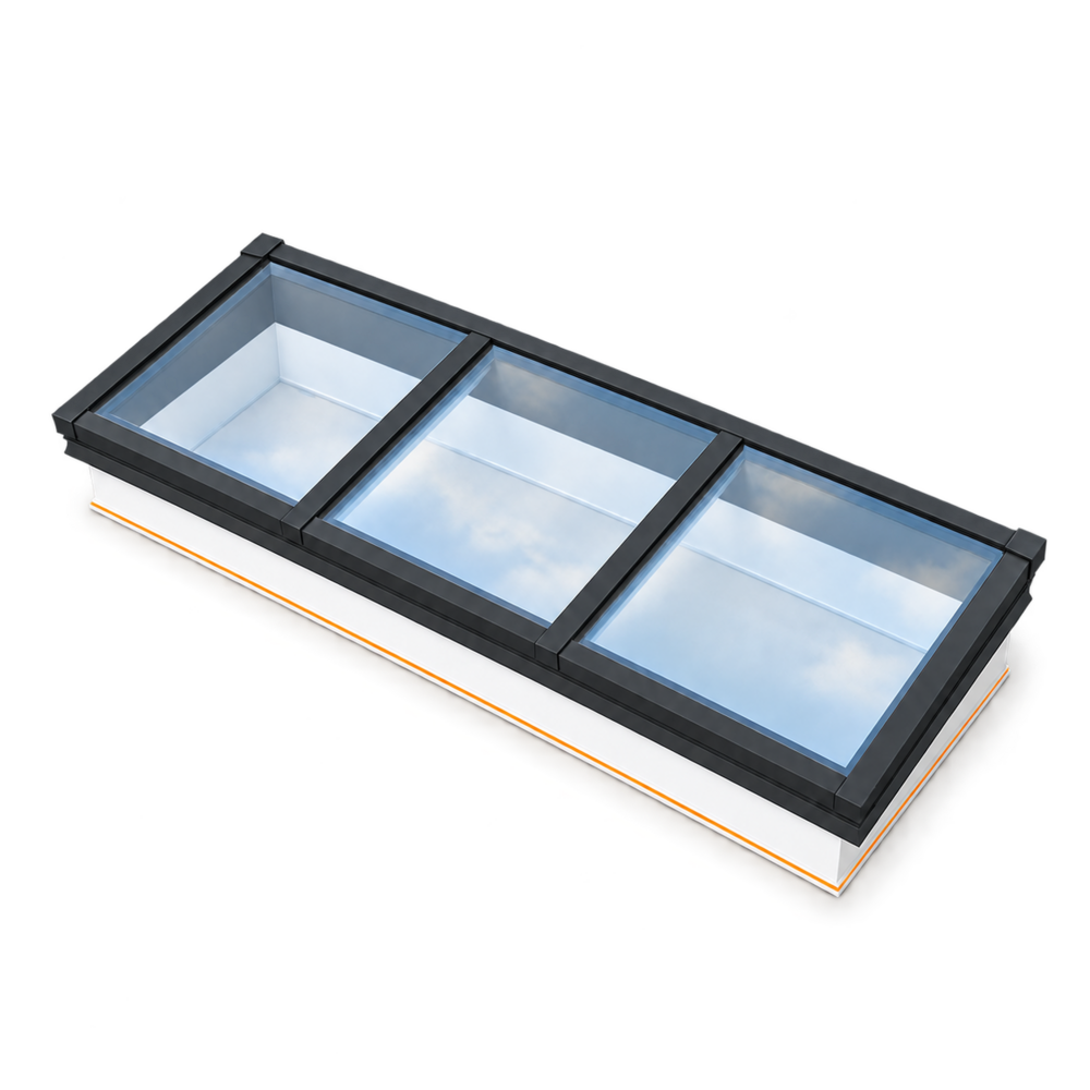 Intura Mono-pitch rooflight – 100x300 – 3 double-glazed panes with solar control glass Intura Mono-pitch rooflight – 100x300 – 3 double-glazed panes with solar control glass