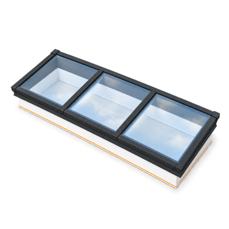 Intura Mono-pitch rooflight – 100x300 – 3 double-glazed panes with solar control glass Intura Mono-pitch rooflight – 100x300 – 3 double-glazed panes with solar control glass