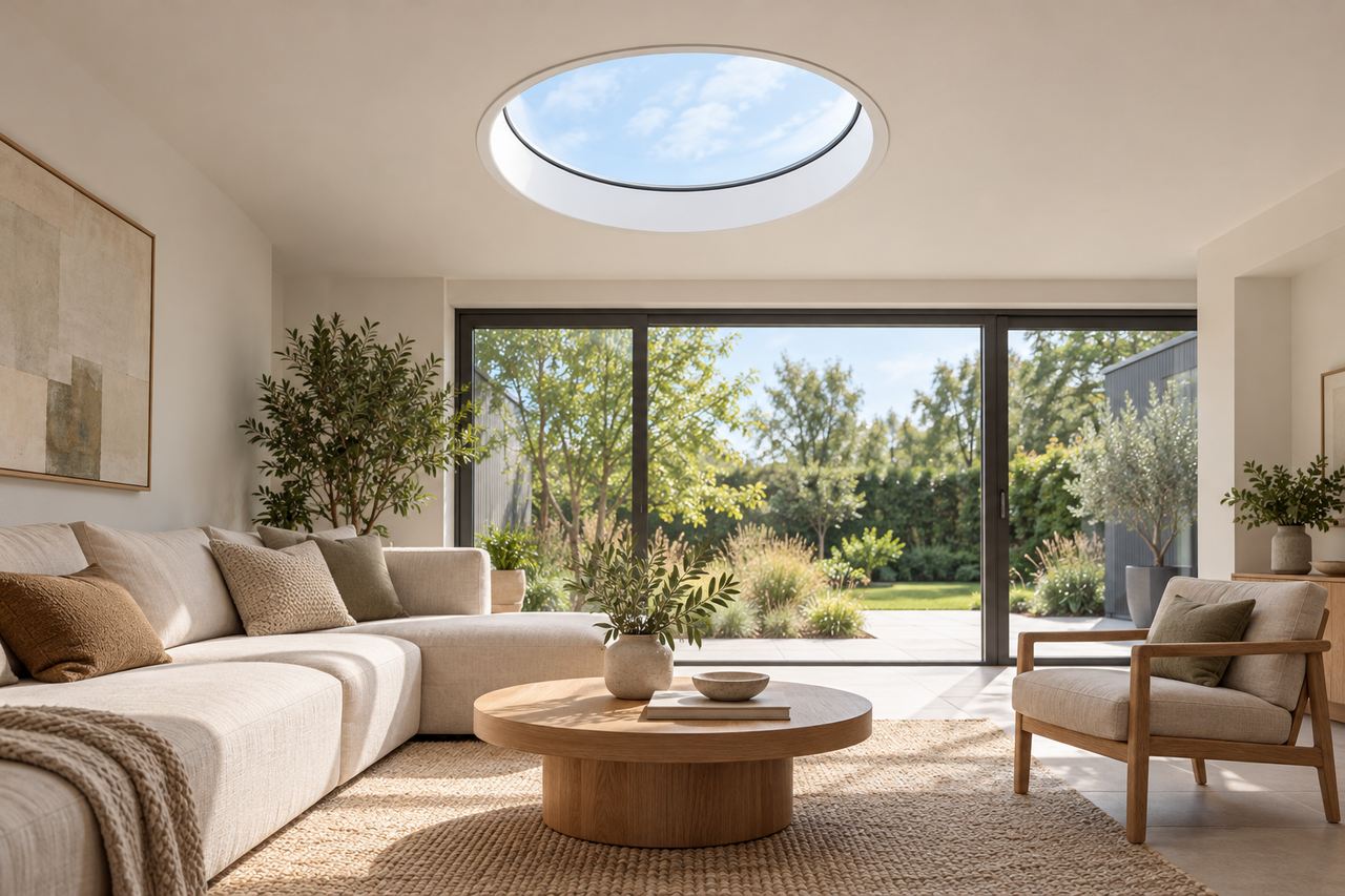 Intura Intura FLX B1 Premium Round Flatlight for roof cut-out, Ø80cm Intura Intura FLX B1 Premium Round Flatlight for roof cut-out, Ø80cm