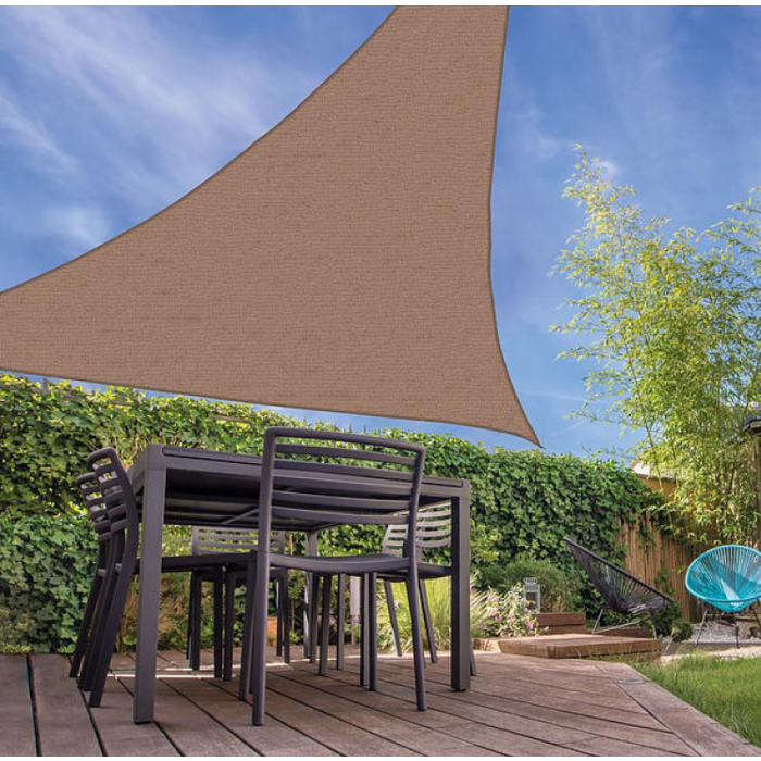 Shadow cloth open structure triangle - 3 m - sand color