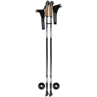 Abbey Camp® Gehstock Einstellbar Nordic Walking • GENEVA-140 • Schwarz/Grau