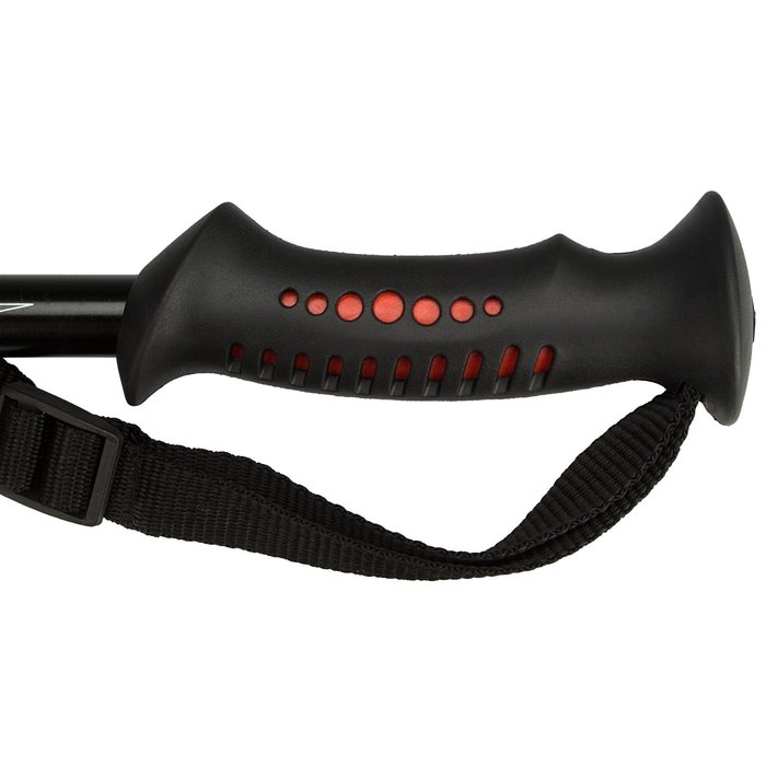 Abbey Camp® Abbey Camp® - Wandelstok Telescopisch Verstelbaar Anti-shock • DENVER-135 • Zwart/Rood