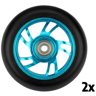 Black Dragon® Stunt Scooter Wheels Set • SPOKED ALU • Blue/Black