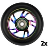 Black Dragon® Stunt Scooter Wheels Set • SPOKED ALU NEO CHROME • Multi/Black