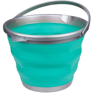 Abbey Camp® Seau pliable de 10 litres • LUGANO-010 • Vert/Gris