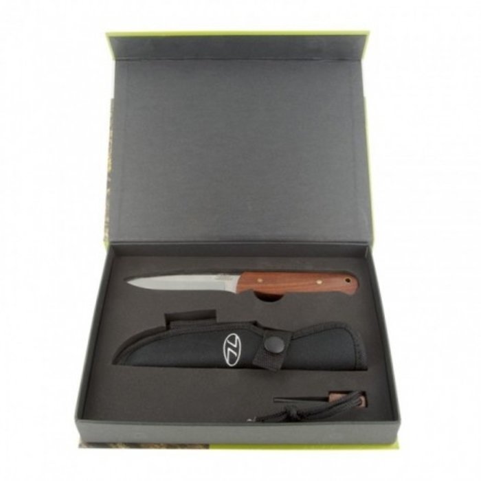 Highlander Jaguar Buschcraft -Messer + Firestarter & Plane