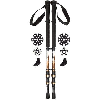 Abbey Camp® Gehstock Teleskop Verstellbares Set • SANTIAGO-135 • Schwarz/Bronze