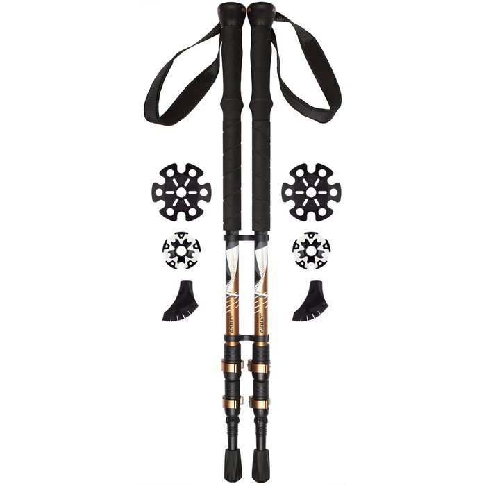 Abbey Camp® Abbey Camp® - Walking Stick Telescopic Adjustable Set • SANTIAGO-135 • Black/Bronze