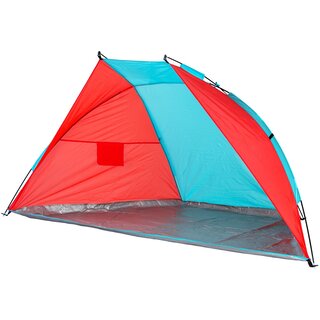 Abbey Camp® Beach tent • BULWARK • Coral/Light Blue