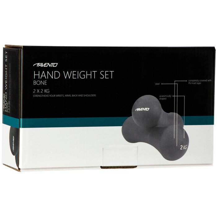Avento® Avento® - Jeu de poids à main • BONE - 2X 2 KG • Gris