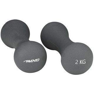 Avento® Jeu de poids à main • BONE - 2X 2 KG • Gris