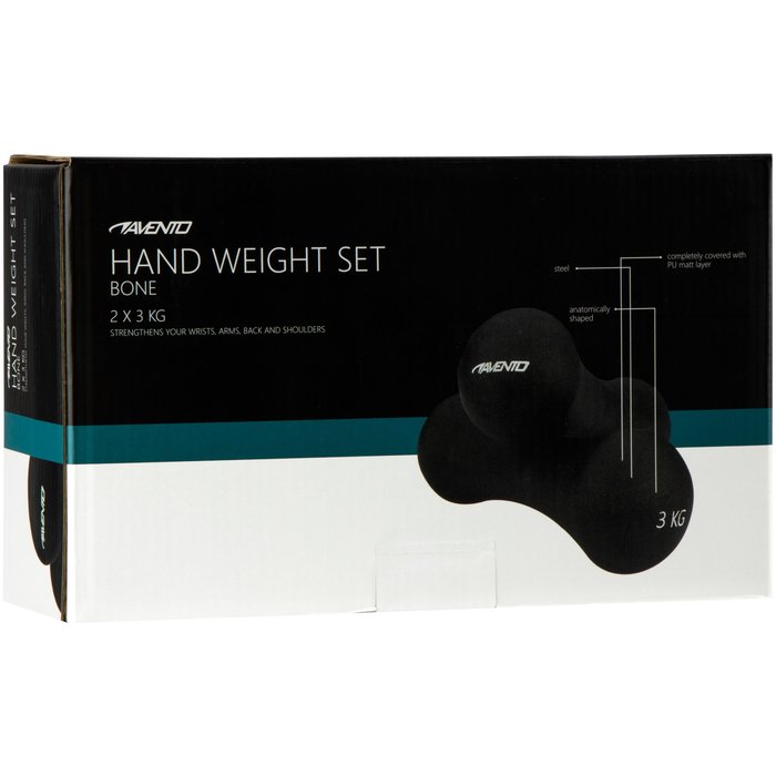 Avento® Avento® - Handgewicht Set • BONE - 2 X 3 KG • Zwart