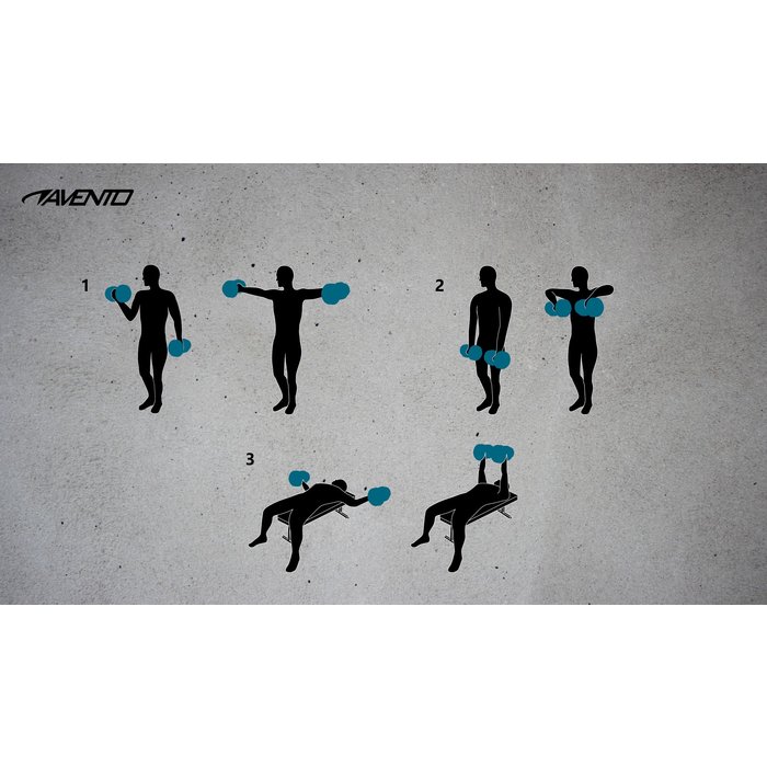 Avento® Avento® - Halter Adjustable Plastic • 15 KG • Black