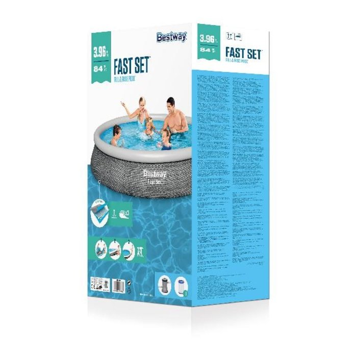 Bestway Bestway - Swimming pool - Fast Set Rattan - Set with Filter Pump - Round 396