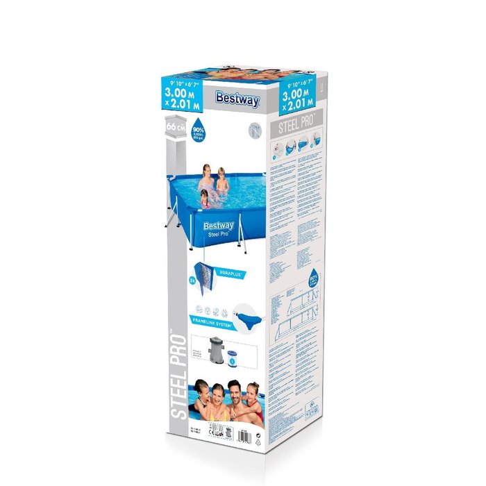 Bestway Bestway - Piscine - Steel Pro - Kit avec pompe de filtration - Rectangle 300