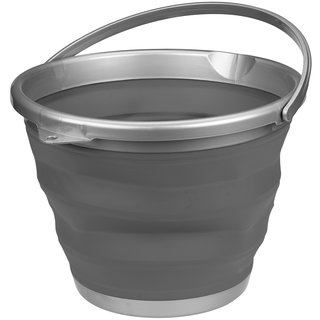 Abbey Camp® Seau pliable 15 litres • HALLSTATT-015 • Gris/Anthracite