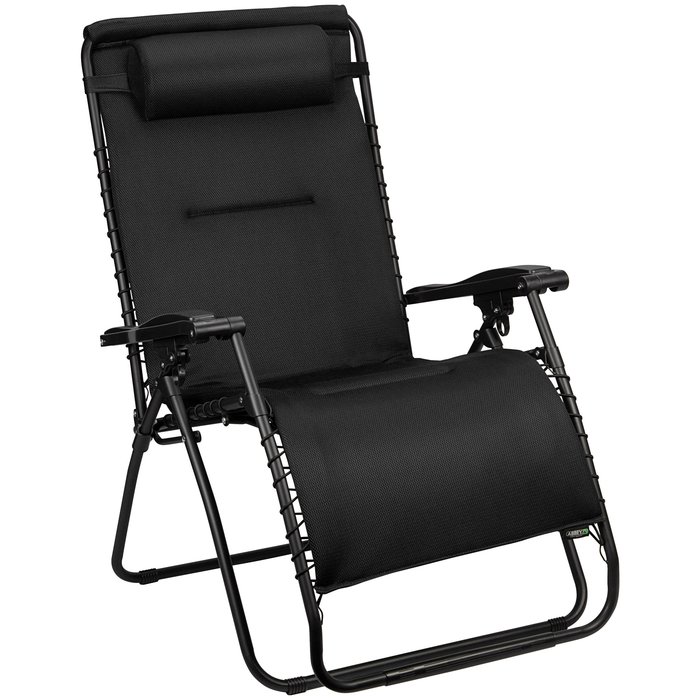 Abbey Camp® Abbey Camp® - Chaise • Chaise Longue • 3D MESH RELAX XXL • Noir