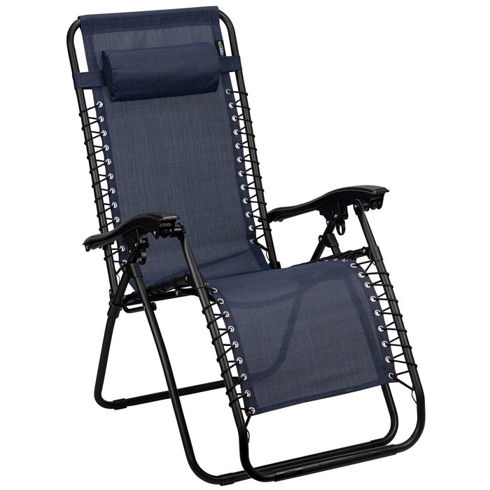 Abbey Camp® Abbey Camp® - Stoel • Chaise Longue IV • Set van 2 • Marine/Donkerblauw