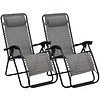 Abbey Camp® Abbey Camp® - Stoel • Chaise Longue IV • Set van 2 • Grijs/Donkergrijs