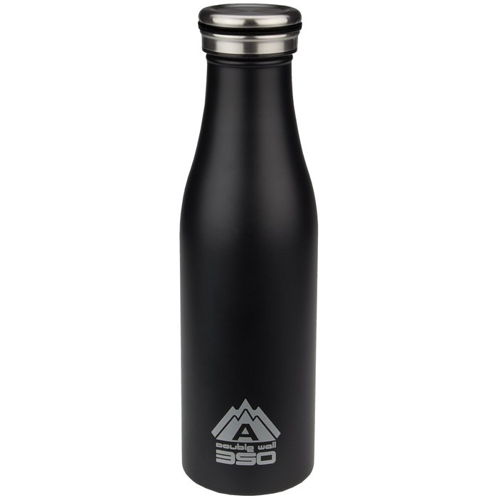 Abbey Camp® Abbey Camp® - Bouteille de boisson double-malent • VICTORIA • 0.45 L • Noir/Argent