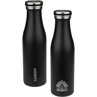 Abbey Camp® Trinkflasche doppelt - Walled • VICTORIA • 0.45 L • Schwarz/Silber
