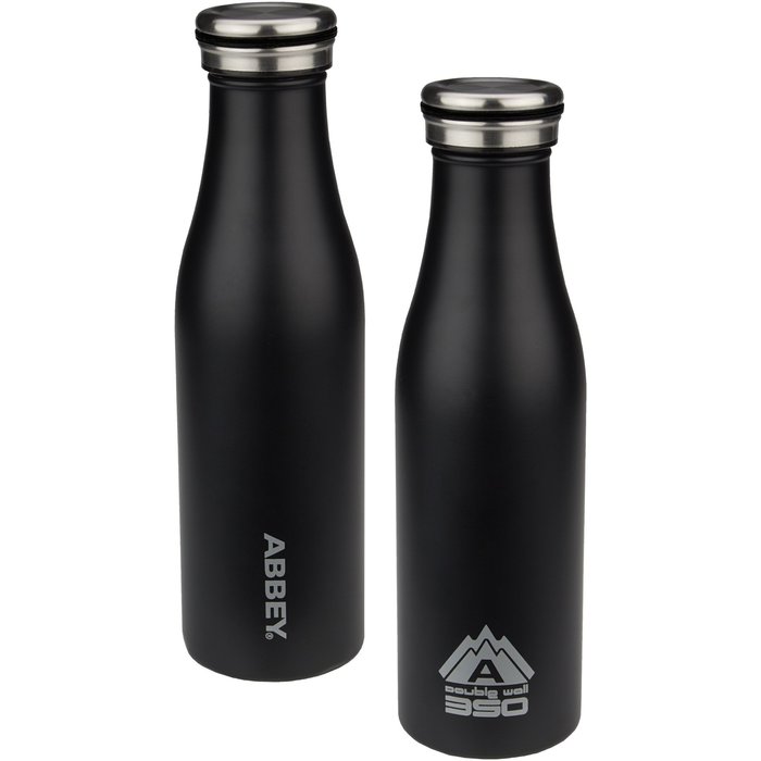 Abbey Camp® Abbey Camp® - Trinkflasche doppelt - Walled • VICTORIA • 0.45 L • Schwarz/Silber