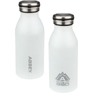 Abbey Camp® Drinking bottle double -walled • VICTORIA • 0.35 L • White/Silver