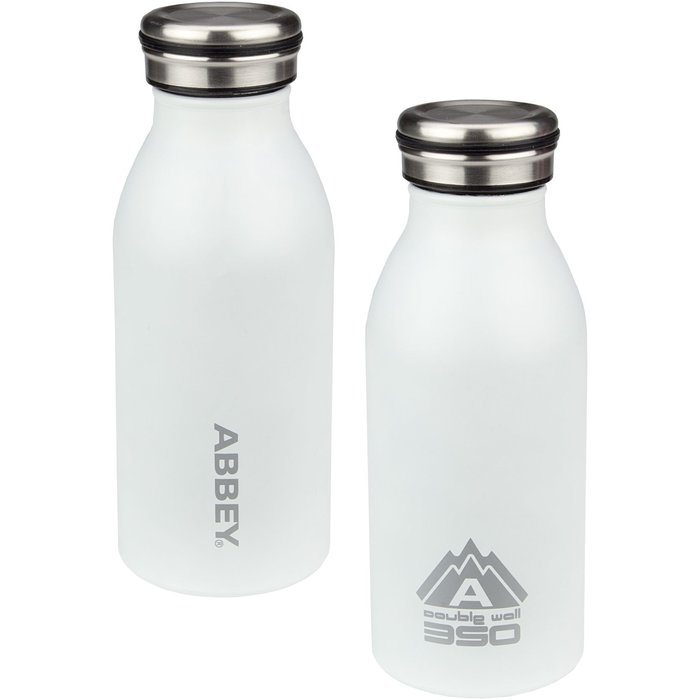 Abbey Camp® Abbey Camp® - Bouteille de boisson double-malent • VICTORIA • 0.35 L • Blanc/Argent