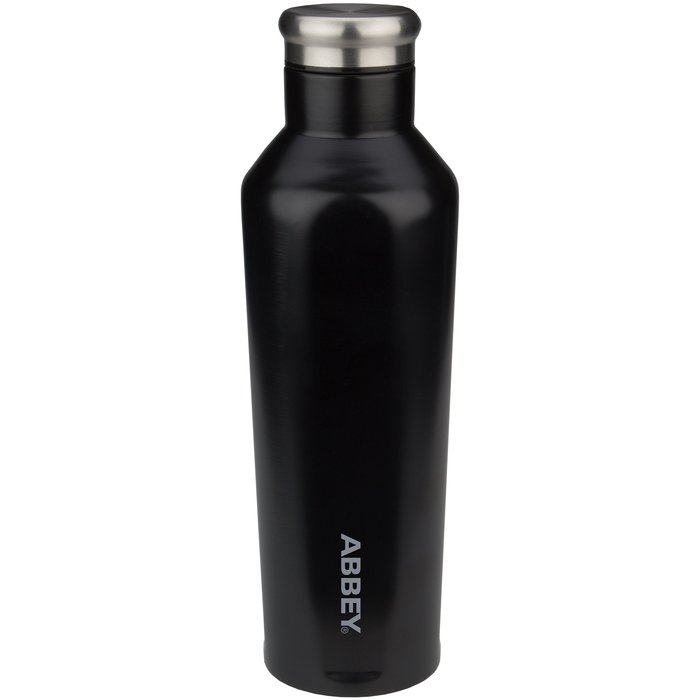 Abbey Camp® Abbey Camp® - Bouteille de boisson double-malent • GODAFOSS • 0.48 L • Noir/Argent